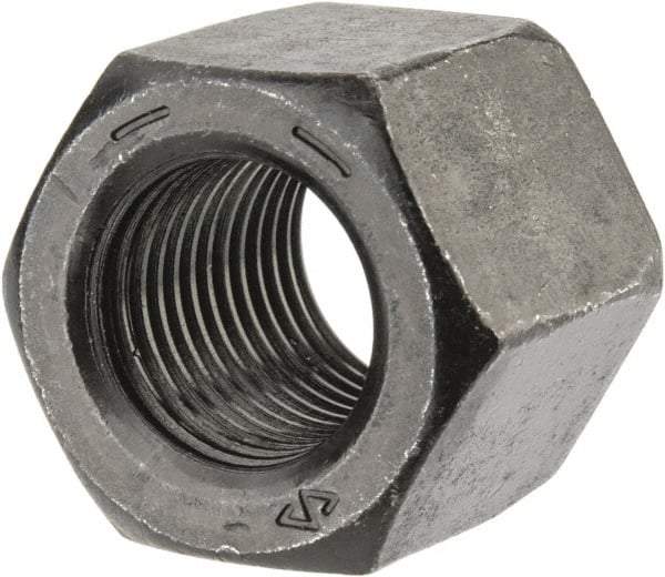 Value Collection - 9/16-18 UNF Steel Right Hand High Hex Nut - 7/8" Across Flats, 49/64" High, Uncoated - Americas Industrial Supply