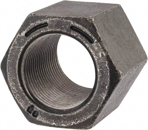 Value Collection - 1-1/4 - 12 UNF Steel Right Hand High Hex Nut - 1-13/16" Across Flats, 2-7/8" High, Uncoated - Americas Industrial Supply