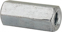 Value Collection - #10-24 UNC, 3/4" OAL Steel Standard Coupling Nut - Zinc-Plated Finish, 5/16" Width Across Flats - Americas Industrial Supply