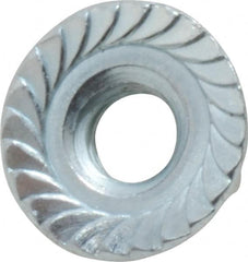 Value Collection - 1/4-20, 19/32" Flange Diam, Serrated Flange Nut - Grade Grade 2 Steel, Zinc-Plated Finish, 0.236" Flange Height - Americas Industrial Supply