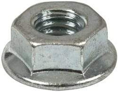 Value Collection - 5/16-18, 0.68" Flange Diam, Serrated Flange Nut - Grade Grade 2 Steel, Zinc-Plated Finish, 0.283" Flange Height - Americas Industrial Supply