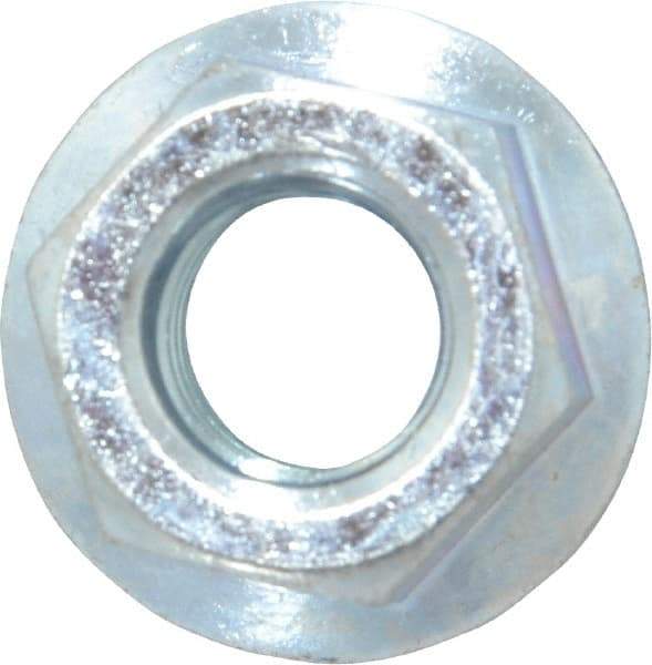 Value Collection - 7/16-14, 15/16" Flange Diam, Serrated Flange Nut - Grade Grade 2 Steel, Zinc-Plated Finish, 0.395" Flange Height - Americas Industrial Supply