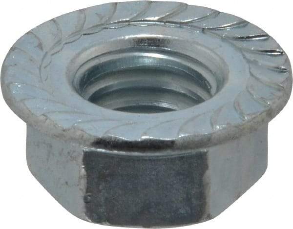 Value Collection - 1/2-13, 1.031" Flange Diam, Serrated Flange Nut - Grade Grade 2 Steel, Zinc-Plated Finish, 0.458" Flange Height - Americas Industrial Supply