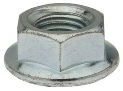 Value Collection - 7/16-20, 15/16" Flange Diam, Serrated Flange Nut - Grade Grade 2 Steel, Zinc-Plated Finish, 0.395" Flange Height - Americas Industrial Supply