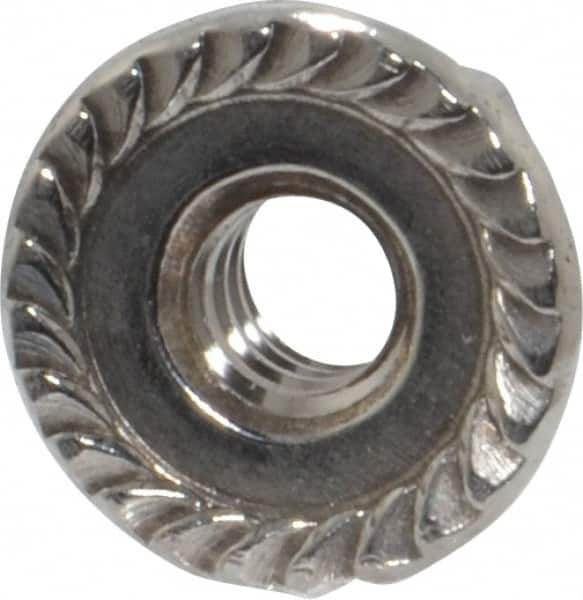 Value Collection - #10-24, 1/2" Flange Diam, Serrated Flange Nut - Grade 18-8 Stainless Steel, 7/32" Flange Height - Americas Industrial Supply