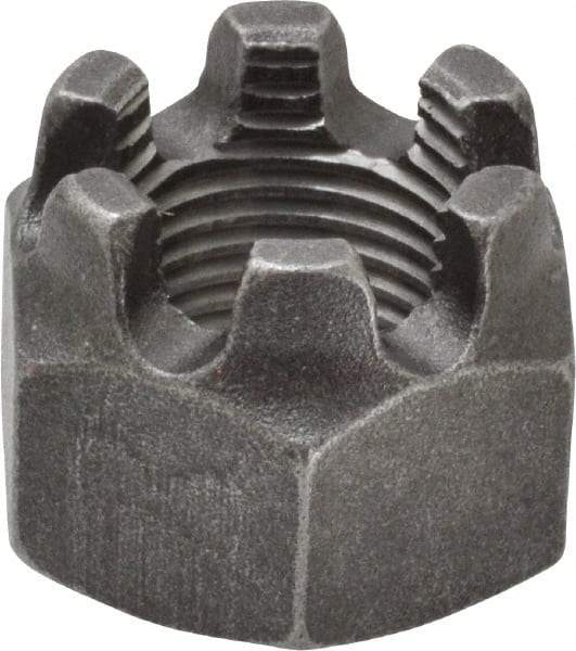 Value Collection - 5/8-18 UNF Grade 5 Steel Castle Locknut - 15/16" Width Across Flats, 23/32" High, Uncoated - Americas Industrial Supply