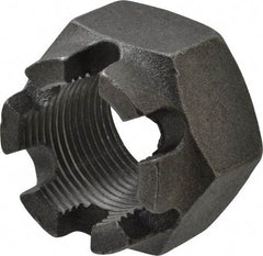 Value Collection - 1-1/4 - 12 UNF Grade 5 Steel Castle Locknut - 1-7/8" Width Across Flats, 1-1/4" High, Uncoated - Americas Industrial Supply