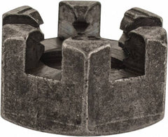 Value Collection - 3/8-16 UNC Grade 2 Steel Slotted Locknut - 9/16" Width Across Flats, 21/64" High, Uncoated - Americas Industrial Supply