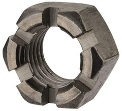 Value Collection - 7/8-9 UNC Grade 2 Steel Slotted Locknut - 1-5/16" Width Across Flats, 3/4" High, Uncoated - Americas Industrial Supply