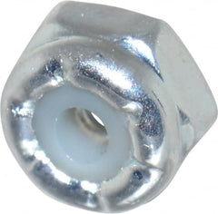 Value Collection - #2-56 UNC Grade 2 Hex Lock Nut with Nylon Insert - 1/4" Width Across Flats, 5/32" High, Zinc-Plated Finish - Americas Industrial Supply