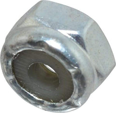 Value Collection - #4-40 UNC Grade 2 Hex Lock Nut with Nylon Insert - 1/4" Width Across Flats, 5/32" High, Zinc-Plated Finish - Americas Industrial Supply