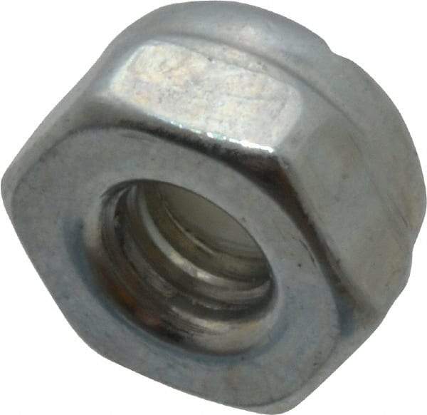 Value Collection - #5-40 UNC Grade 2 Hex Lock Nut with Nylon Insert - 1/4" Width Across Flats, 5/32" High, Zinc-Plated Finish - Americas Industrial Supply