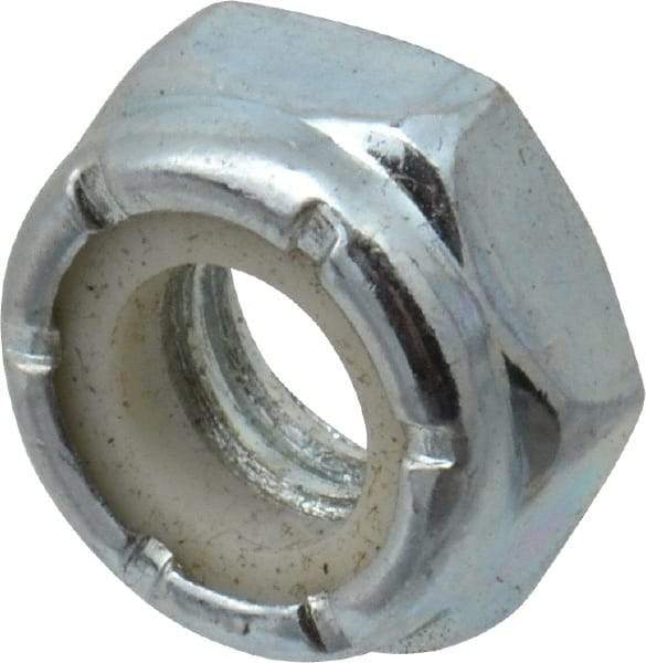 Value Collection - 5/16-18 UNC Grade 2 Hex Jam Lock Nut with Nylon Insert - 1/2" Width Across Flats, 17/64" High, Zinc-Plated Finish - Americas Industrial Supply