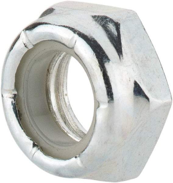 Value Collection - 3/8-16 UNC Grade 2 Hex Jam Lock Nut with Nylon Insert - 9/16" Width Across Flats, 9/32" High, Zinc-Plated Finish - Americas Industrial Supply