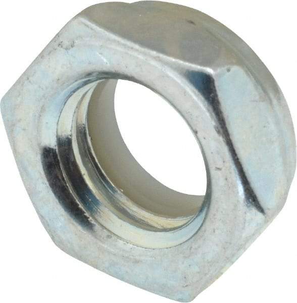 Value Collection - 1/2-13 UNC Grade 2 Hex Jam Lock Nut with Nylon Insert - 3/4" Width Across Flats, 21/64" High, Zinc-Plated Finish - Americas Industrial Supply