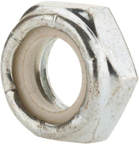 Value Collection - 9/16-12 UNC Grade 2 Hex Jam Lock Nut with Nylon Insert - 7/8" Width Across Flats, 23/64" High, Zinc-Plated Finish - Americas Industrial Supply