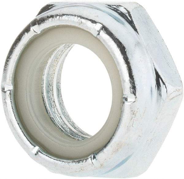 Value Collection - 5/8-11 UNC Grade 2 Hex Jam Lock Nut with Nylon Insert - 15/16" Width Across Flats, 9/64" High, Zinc-Plated Finish - Americas Industrial Supply