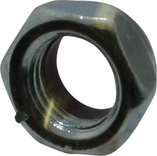 Value Collection - 7/16-20 UNF Grade 2 Hex Jam Lock Nut with Nylon Insert - 11/16" Width Across Flats, 21/64" High, Zinc-Plated Finish - Americas Industrial Supply