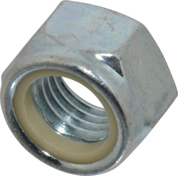 Value Collection - M24x3.00 Metric Coarse Grade 8 Hex Lock Nut with Nylon Insert - 24mm High, Zinc-Plated Finish - Americas Industrial Supply