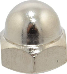 Value Collection - 7/16-14" UNC, 5/8" Width Across Flats, Nickel Plated, Steel Acorn Nut - 11/16" Overall Height, Grade 2 - Americas Industrial Supply