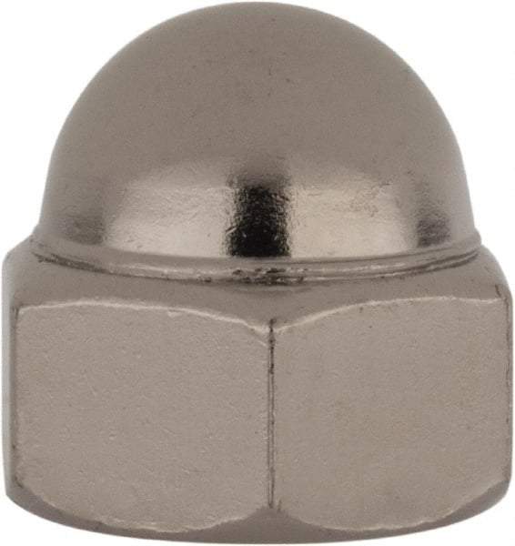 Value Collection - 7/16-20" UNF, 5/8" Width Across Flats, Nickel Plated, Steel Acorn Nut - 11/16" Overall Height, Grade 2 - Americas Industrial Supply