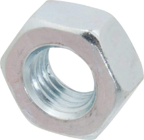 Value Collection - M10x1.25 Metric Fine Steel Right Hand Hex Nut - 17mm Across Flats, 8mm High, Zinc-Plated Finish - Americas Industrial Supply