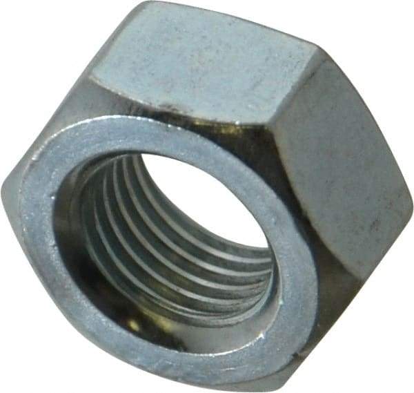 Value Collection - M12x1.25 Metric Extra Fine Steel Right Hand Hex Nut - 19mm Across Flats, 10mm High, Zinc-Plated Finish - Americas Industrial Supply