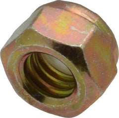 Value Collection - 5/16-18 UNC Grade 8 Hex Lock Nut with Nylon Insert - 1/2" Width Across Flats, 23/64" High, Zinc Yellow Dichromate Finish - Americas Industrial Supply