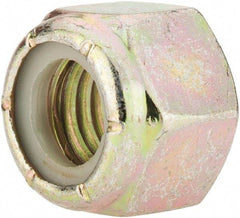 Value Collection - 1/2-13 UNC Grade 8 Hex Lock Nut with Nylon Insert - 3/4" Width Across Flats, 39/64" High, Zinc Yellow Dichromate Finish - Americas Industrial Supply