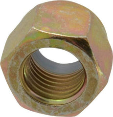 Value Collection - 3/8-24 UNF Grade 8 Hex Lock Nut with Nylon Insert - 9/16" Width Across Flats, 15/32" High, Zinc Yellow Dichromate Finish - Americas Industrial Supply