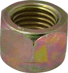 Value Collection - 7/16-20 UNF Grade 8 Hex Lock Nut with Nylon Insert - 11/16" Width Across Flats, 15/32" High, Zinc Yellow Dichromate Finish - Americas Industrial Supply