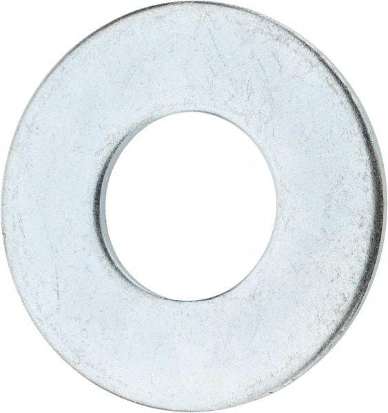 Value Collection - 1-1/8" Screw, Steel USS Flat Washer - 1-1/4" ID x 2-3/4" OD, 0.136" Thick, Zinc-Plated Finish - Americas Industrial Supply