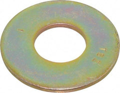 Value Collection - 1" Screw, Grade 8 Steel USS Flat Washer - 1-1/16" ID x 2-1/2" OD, 11/64" Thick, Zinc Yellow Dichromate Finish - Americas Industrial Supply