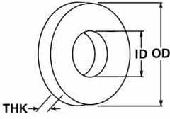 Value Collection - M39 Screw, Grade 316 Stainless Steel Standard Flat Washer - 40mm ID x 72mm OD, Plain Finish - Americas Industrial Supply