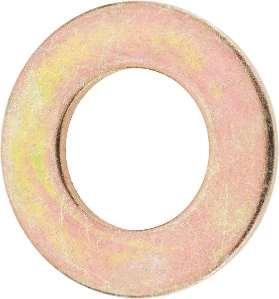 Value Collection - 1" Screw, Grade 8 Steel SAE Flat Washer - 1-1/16" ID x 2" OD, 9/64" Thick, Zinc Yellow Dichromate Finish - Americas Industrial Supply