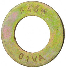 Value Collection - 1-1/4" Screw, Grade 8 Steel SAE Flat Washer - 1-3/8" ID x 2-1/2" OD, 5/32" Thick, Zinc Yellow Dichromate Finish - Americas Industrial Supply