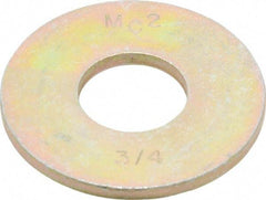 Value Collection - 3/4" Screw, Grade 8 Steel Extra Thick Flat Washer - Zinc Yellow Dichromate Finish - Americas Industrial Supply