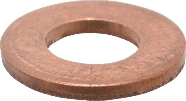 Value Collection - 1/4" Screw, Copper Standard Flat Washer - 1/4" ID x 5/8" OD, 0.049" Thick, Plain Finish - Americas Industrial Supply