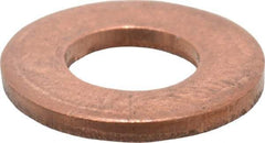 Value Collection - 1/4" Screw, Copper Standard Flat Washer - 1/4" ID x 5/8" OD, 0.049" Thick, Plain Finish - Americas Industrial Supply
