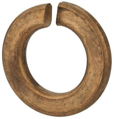 Value Collection - 1/2", 0.502" ID, 0.869" OD, 1/8" Thick Split Lock Washer - Silicon Bronze, 0.506" Min ID, 0.518" Max ID, 0.873" Min OD, 0.883" Max OD - Americas Industrial Supply
