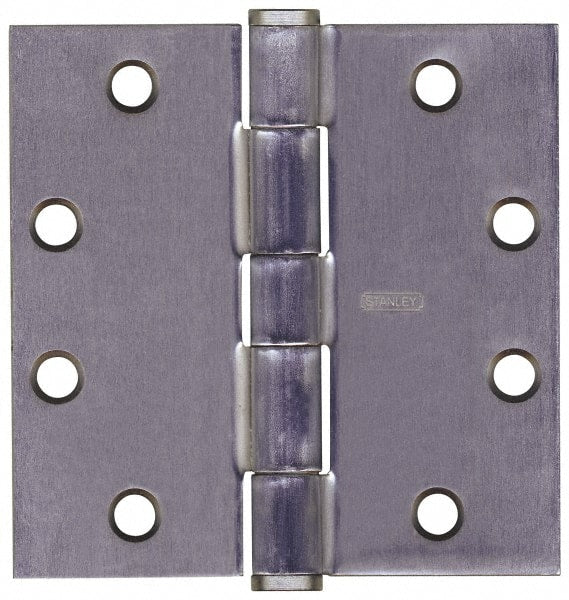 Stanley - 4-1/2" Long x 4-1/2" Wide Steel Full Mortise Commercial Hinge - Americas Industrial Supply