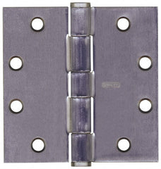 Stanley - 4-1/2" Long x 4-1/2" Wide Steel Full Mortise Commercial Hinge - Americas Industrial Supply