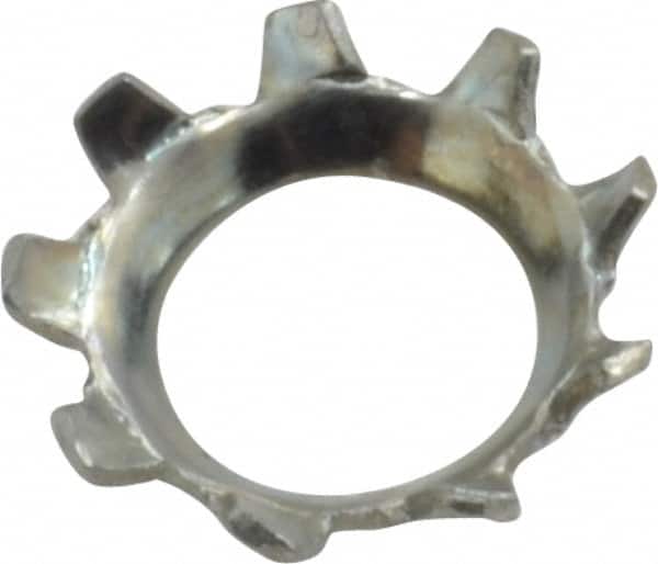 Value Collection - 1/4" Screw, 0.267" ID, Steel External Tooth Lock Washer - 0.454" OD, Zinc-Plated, Grade 2 - Americas Industrial Supply