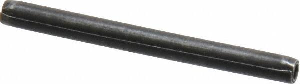 Made in USA - 3/32" Diam x 1-1/8" Long Coiled Spring Pin - Grade 1070-1090 Alloy Steel, Black Oxide Finish - Americas Industrial Supply
