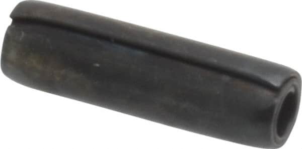 Made in USA - 1/8" Diam x 7/16" Long Coiled Spring Pin - Grade 1070-1090 Alloy Steel, Black Oxide Finish - Americas Industrial Supply