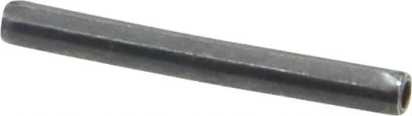 Made in USA - 1/8" Diam x 1-1/8" Long Coiled Spring Pin - Grade 1070-1090 Alloy Steel, Black Oxide Finish - Americas Industrial Supply