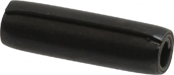 Made in USA - 7/32" Diam x 3/4" Long Coiled Spring Pin - Grade 1070-1090 Alloy Steel, Black Oxide Finish - Americas Industrial Supply