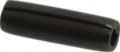Made in USA - 7/32" Diam x 3/4" Long Coiled Spring Pin - Grade 1070-1090 Alloy Steel, Black Oxide Finish - Americas Industrial Supply