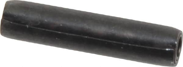 Made in USA - 7/32" Diam x 1" Long Coiled Spring Pin - Grade 1070-1090 Alloy Steel, Black Oxide Finish - Americas Industrial Supply