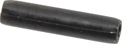 Made in USA - 7/32" Diam x 1" Long Coiled Spring Pin - Grade 1070-1090 Alloy Steel, Black Oxide Finish - Americas Industrial Supply